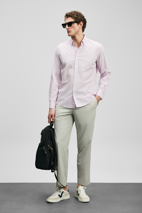 Alexo Erkek Basic Gömlek Regular Fit Pembe - LUFIAN