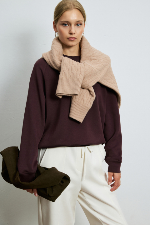 Woman Knitting Sweatsh Purple - LUFIAN