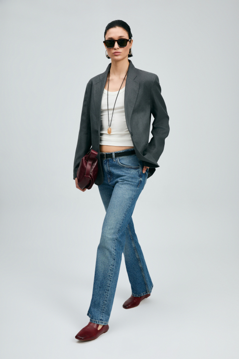 Amber Kadın Denim Bootcut Fıt- Yüksek Bel Mavi - LUFIAN