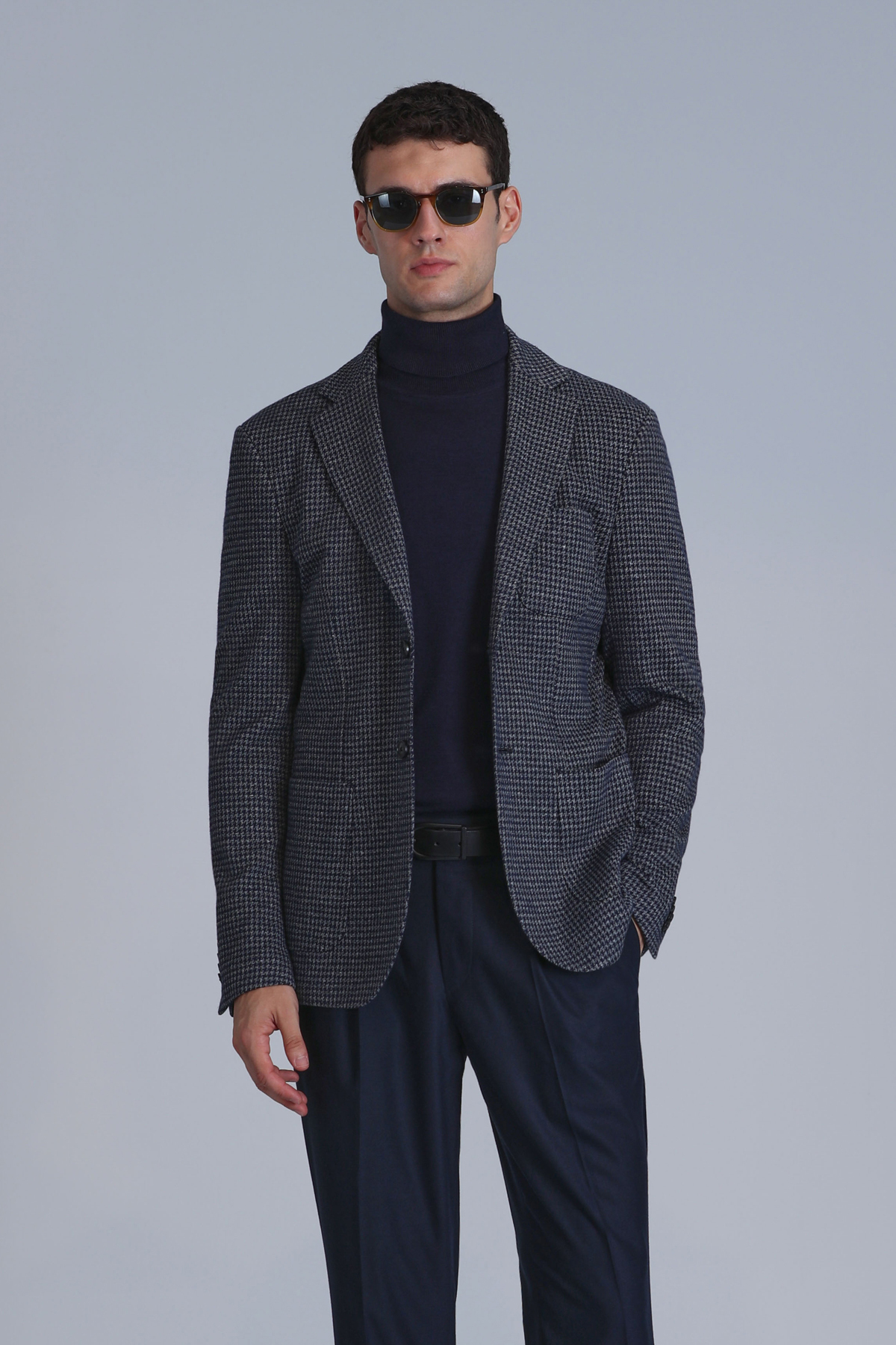 April Spor Erkek Blazer Ceket Slim Fit Lacivert - Lufian