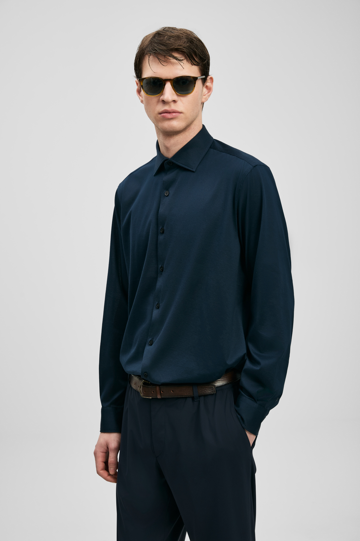 Armada Erkek Basic Gömlek Regular Fit Lacivert - LUFIAN