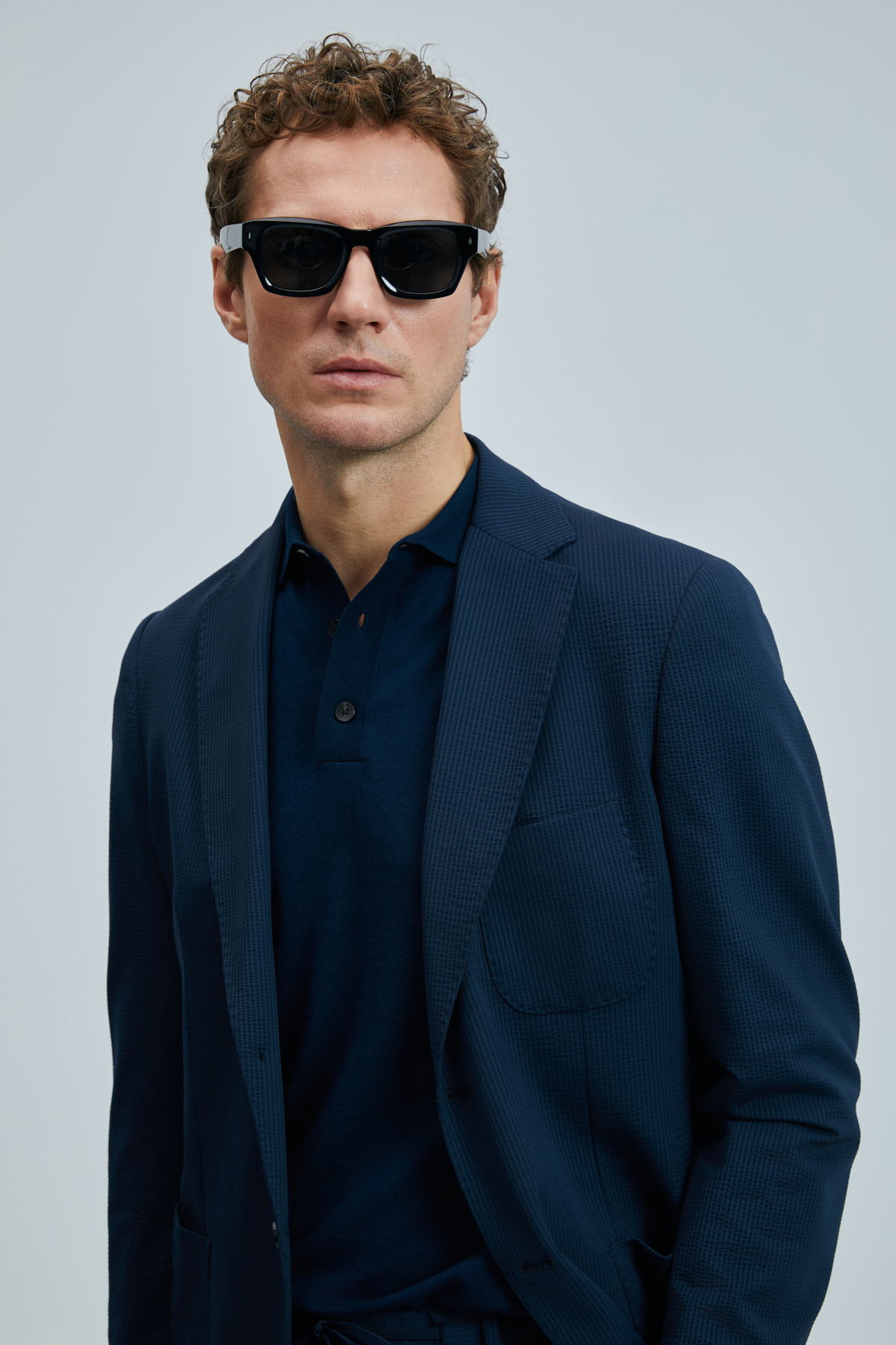 Asel Spor Erkek Blazer Ceket Slim Fit Lacivert - LUFIAN