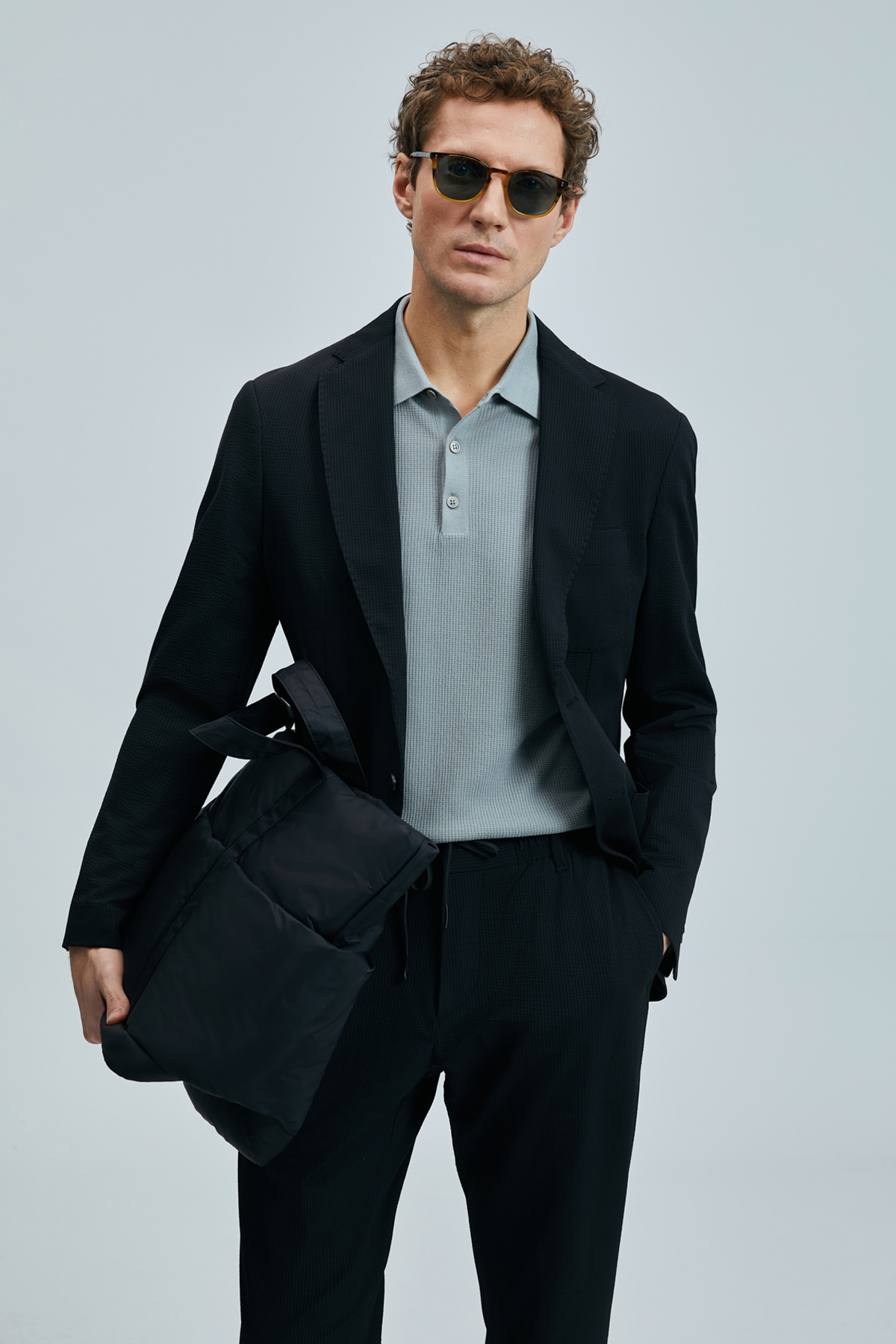 Asel Spor Erkek Blazer Ceket Slim Fit Siyah - LUFIAN