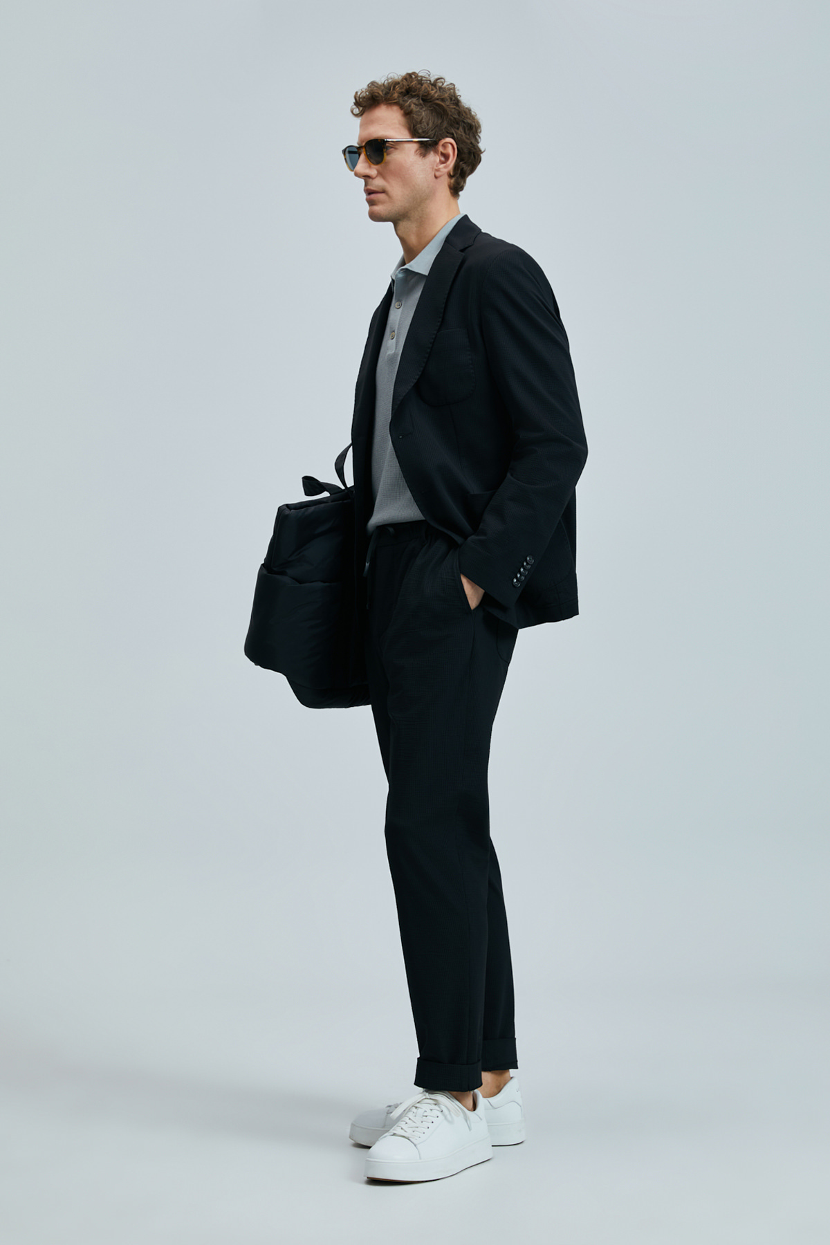 Asel Spor Erkek Blazer Ceket Slim Fit Siyah - LUFIAN