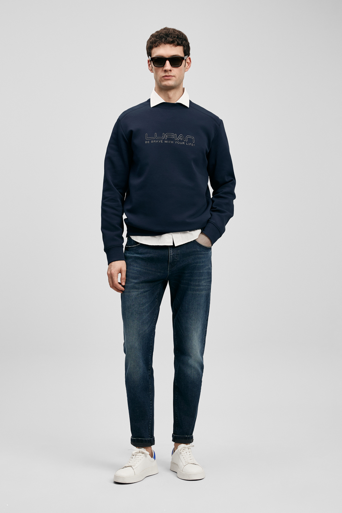 Benedıc Smart Jean Erkek Pantolon Slim Fit Koyu Lacivert - LUFIAN