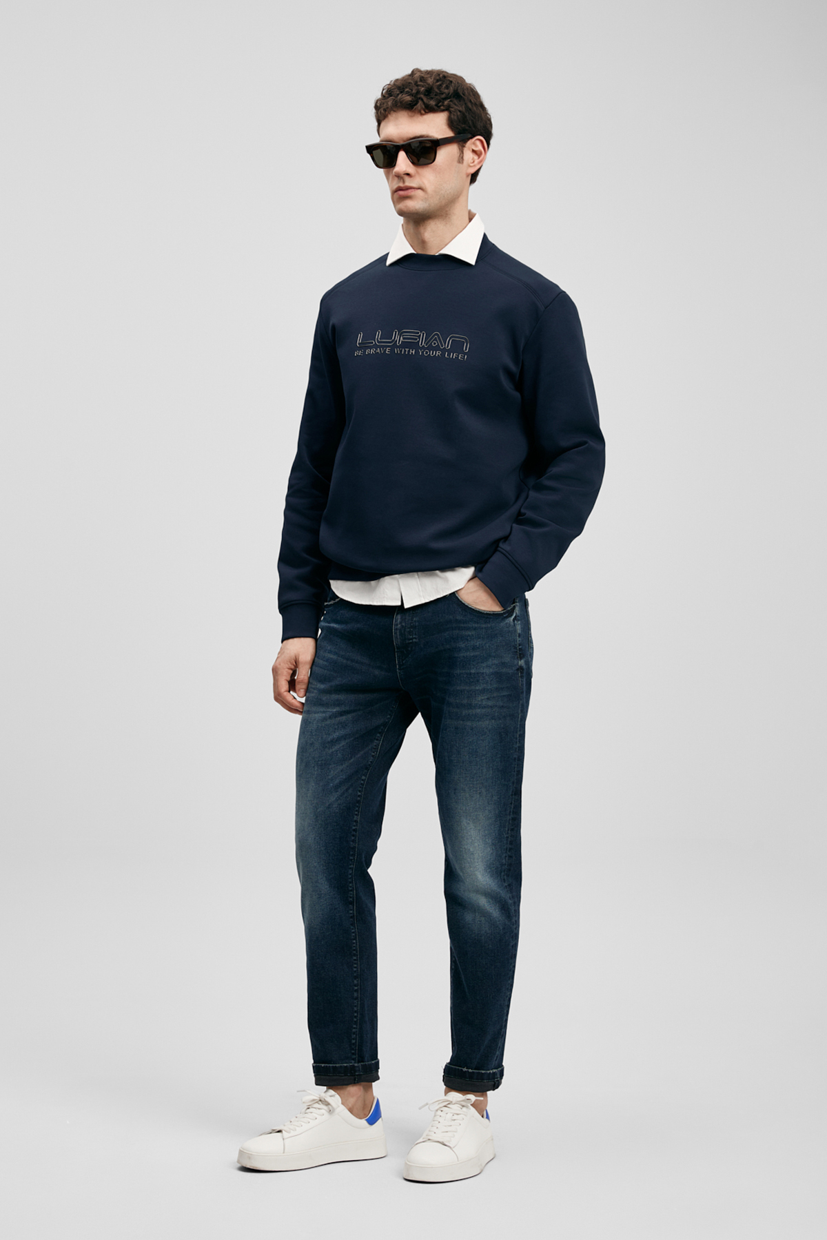 Benedıc Smart Jean Erkek Pantolon Slim Fit Koyu Lacivert - LUFIAN