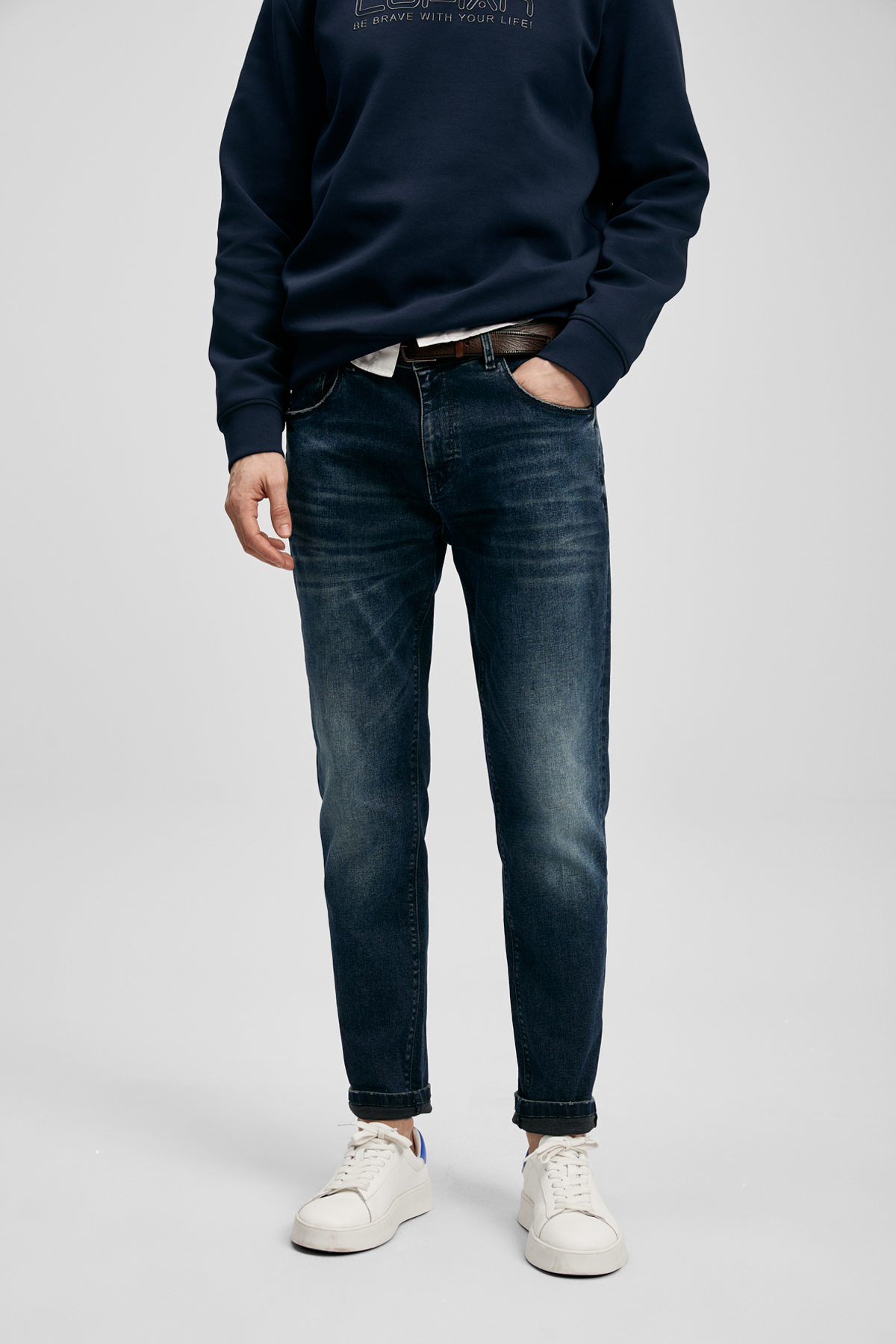 Benedıc Smart Jean Erkek Pantolon Slim Fit Koyu Lacivert - LUFIAN
