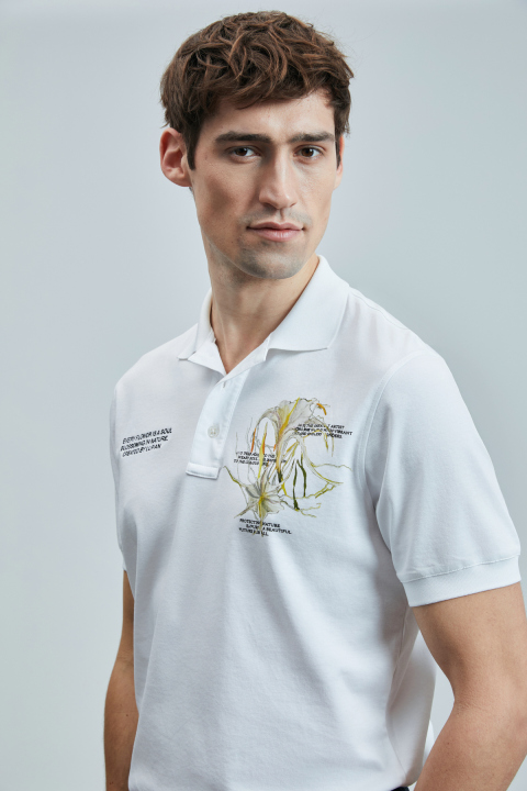 Bloom Smart Erkek Polo Tişört Kırık Beyaz - LUFIAN