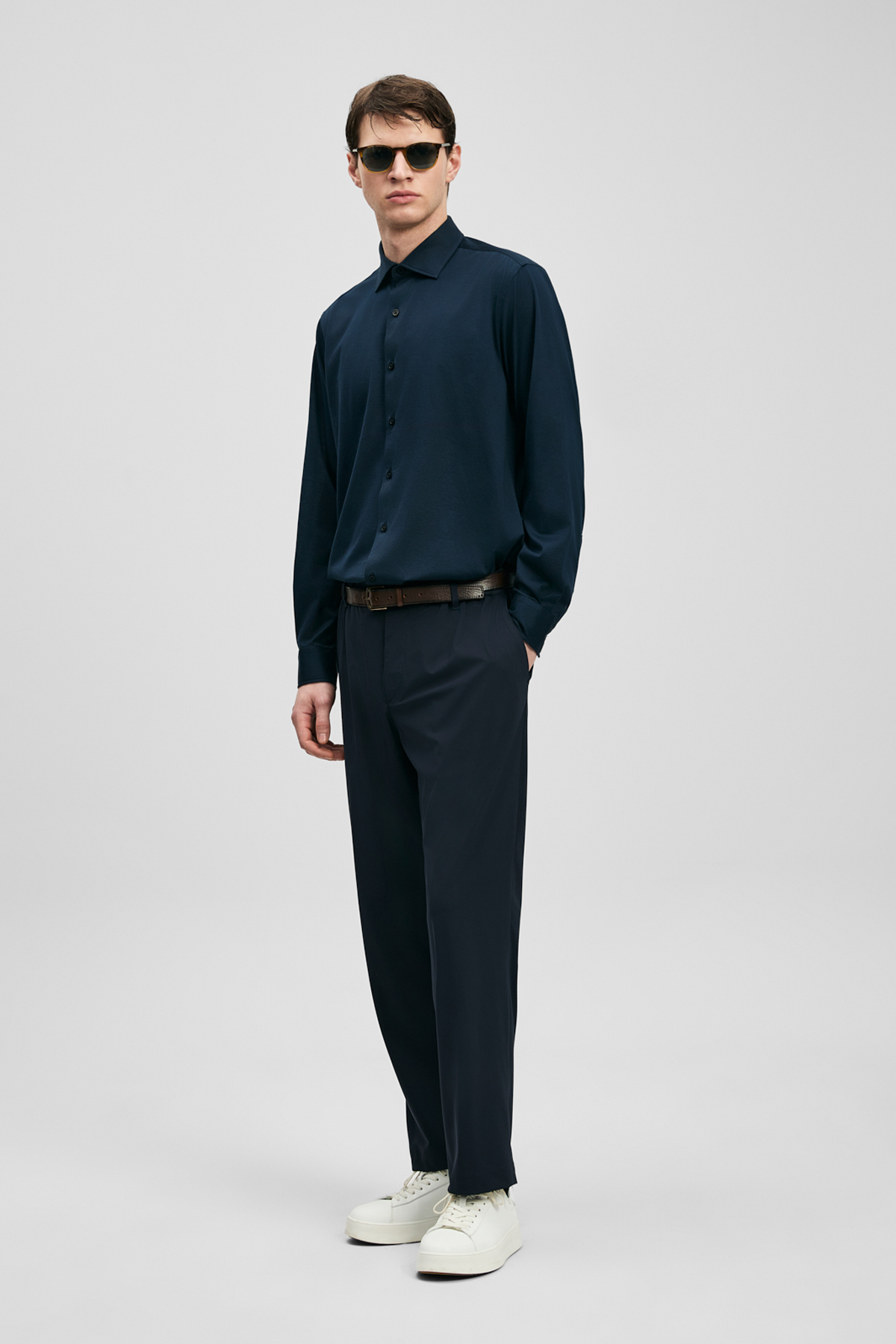 Calep Smart Erkek Chino Pantolon Slim Fit Lacivert - LUFIAN