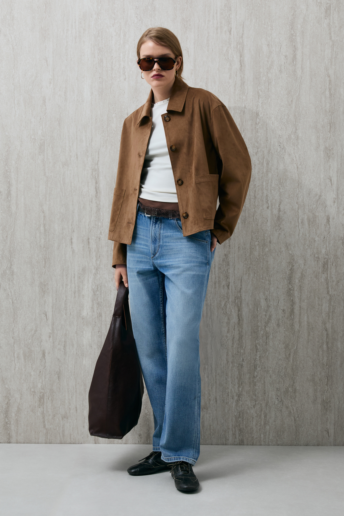 Women's Shırt Jacket Camel - Lufian