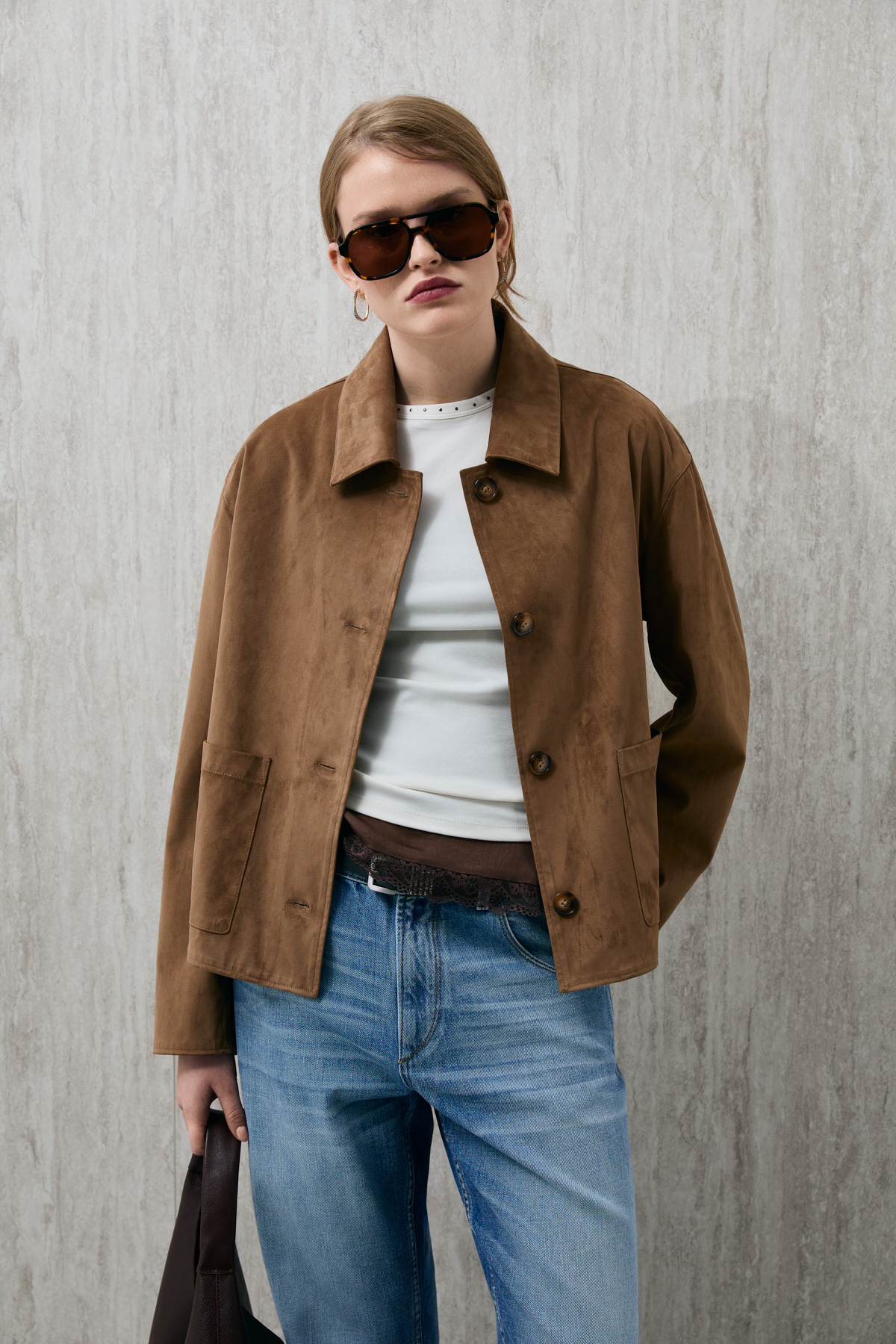 Women's Shırt Jacket Camel - Lufian (1)
