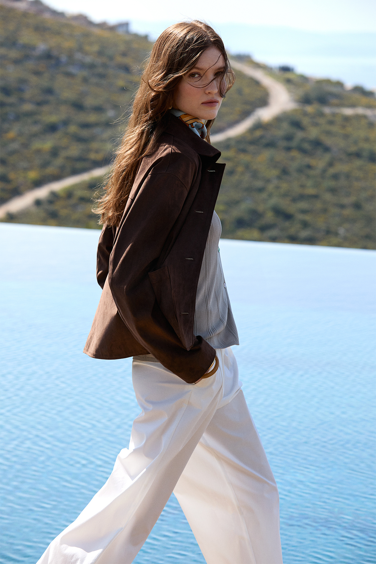 Women's Shırt Jacket Dark Brown - Lufian