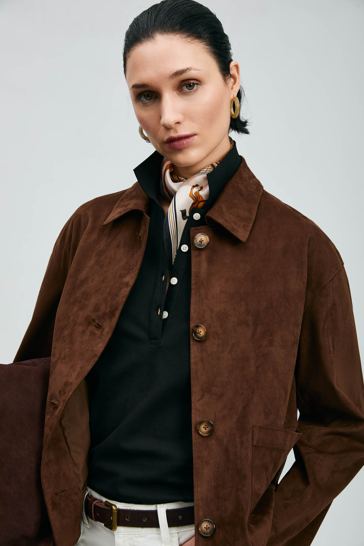Women's Shırt Jacket Dark Brown - Lufian (1)