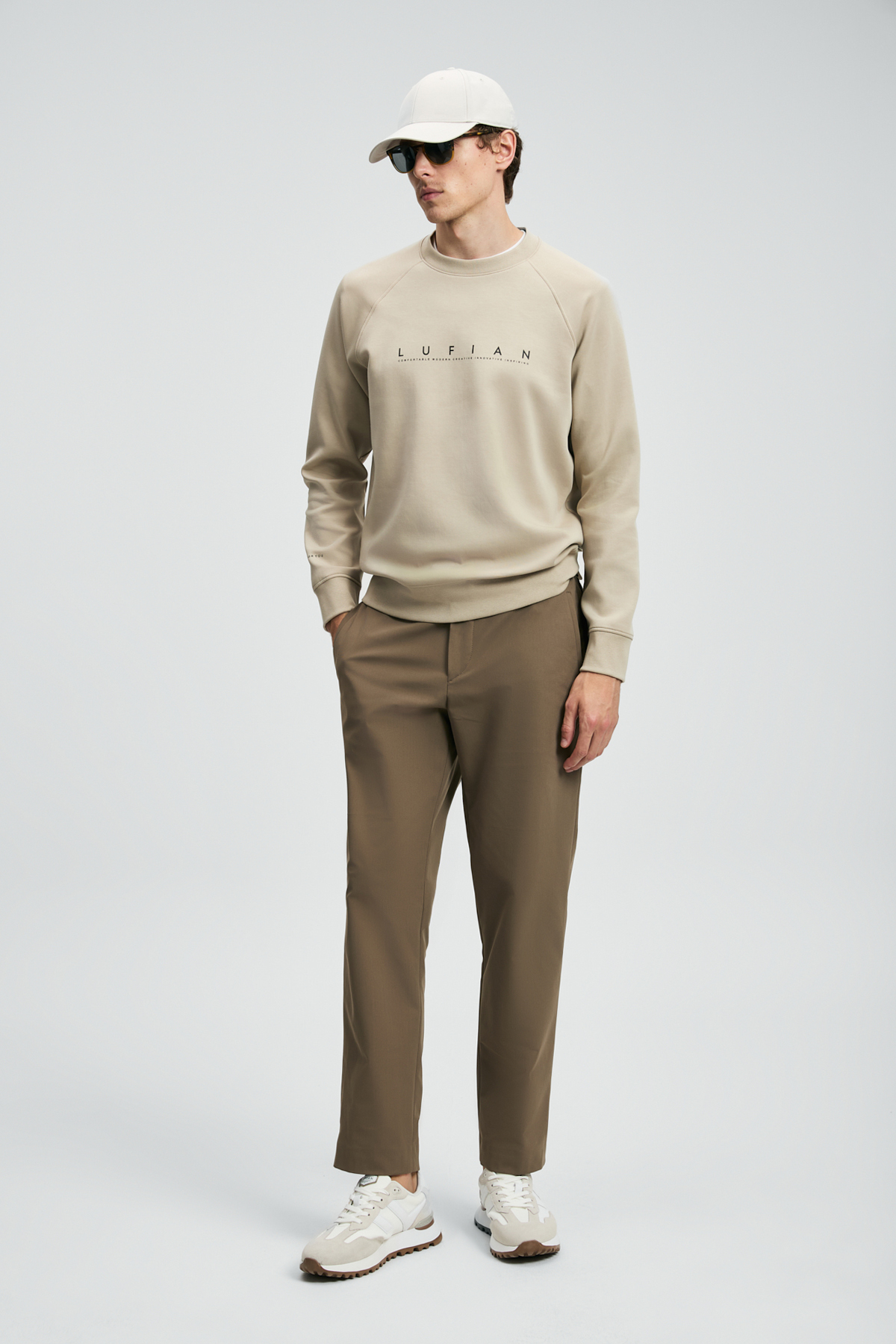 Cooper Erkek Sweatshirt Bej - Lufian (1)