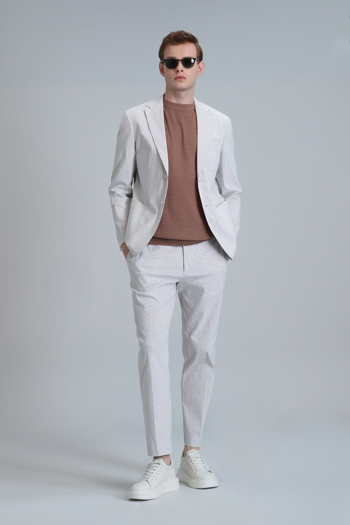 Cosby Spor Erkek Blazer Ceket Slim Fit Bej - Lufian (1)