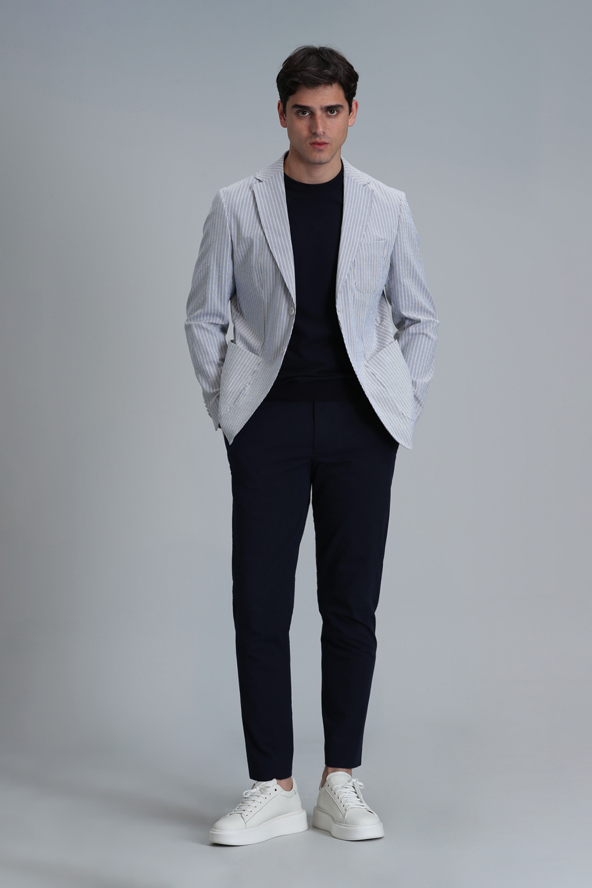Cosby Spor Erkek Blazer Ceket Slim Fit Saks - Lufian (1)