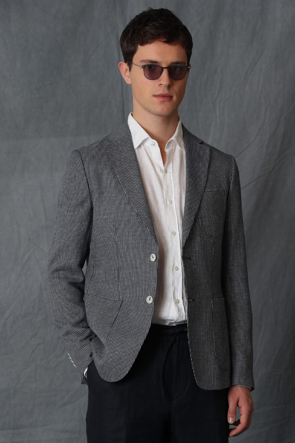 Cosı Spor Erkek Blazer Ceket Slim Fit Lacivert - LUFIAN