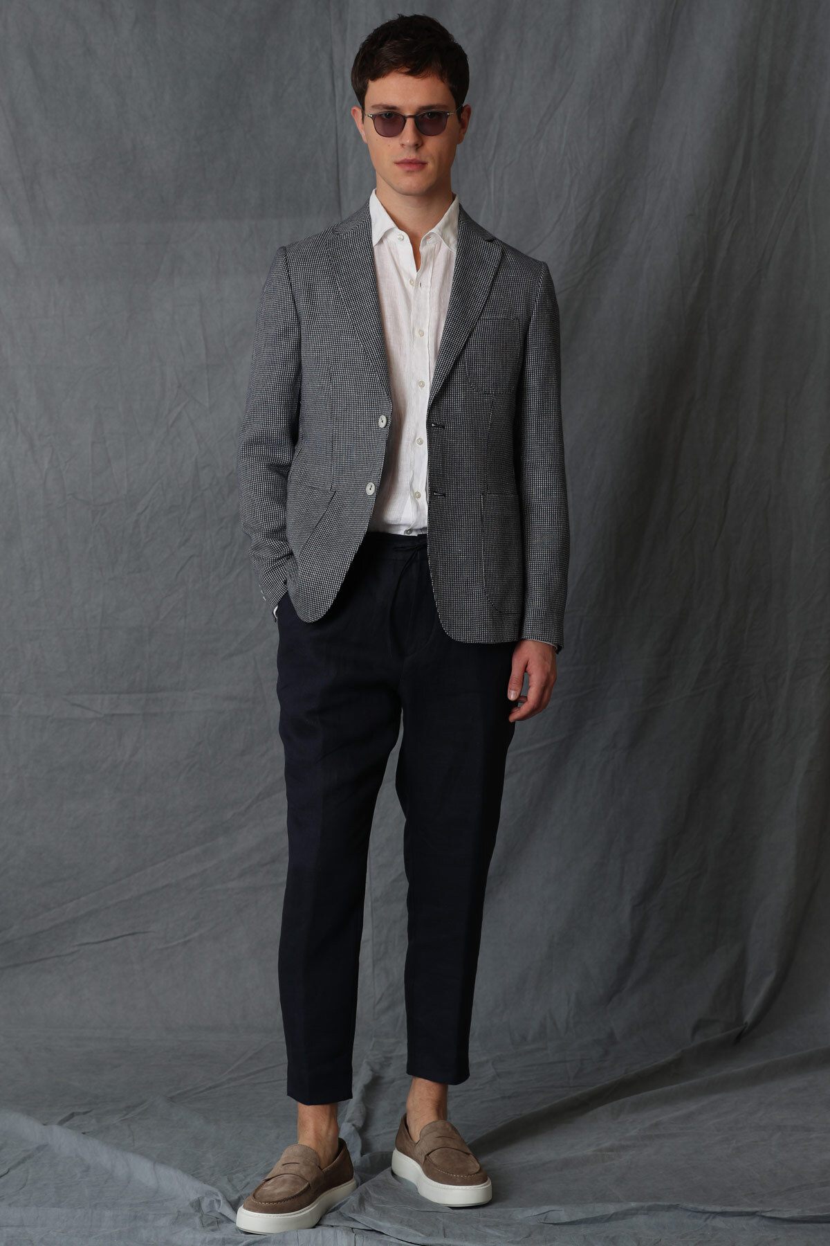 Cosı Spor Erkek Blazer Ceket Slim Fit Lacivert - LUFIAN