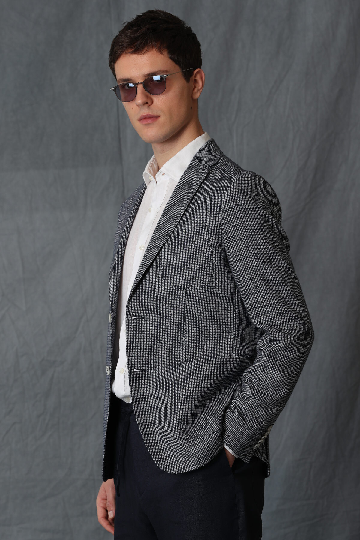 Cosı Spor Erkek Blazer Ceket Slim Fit Lacivert - LUFIAN