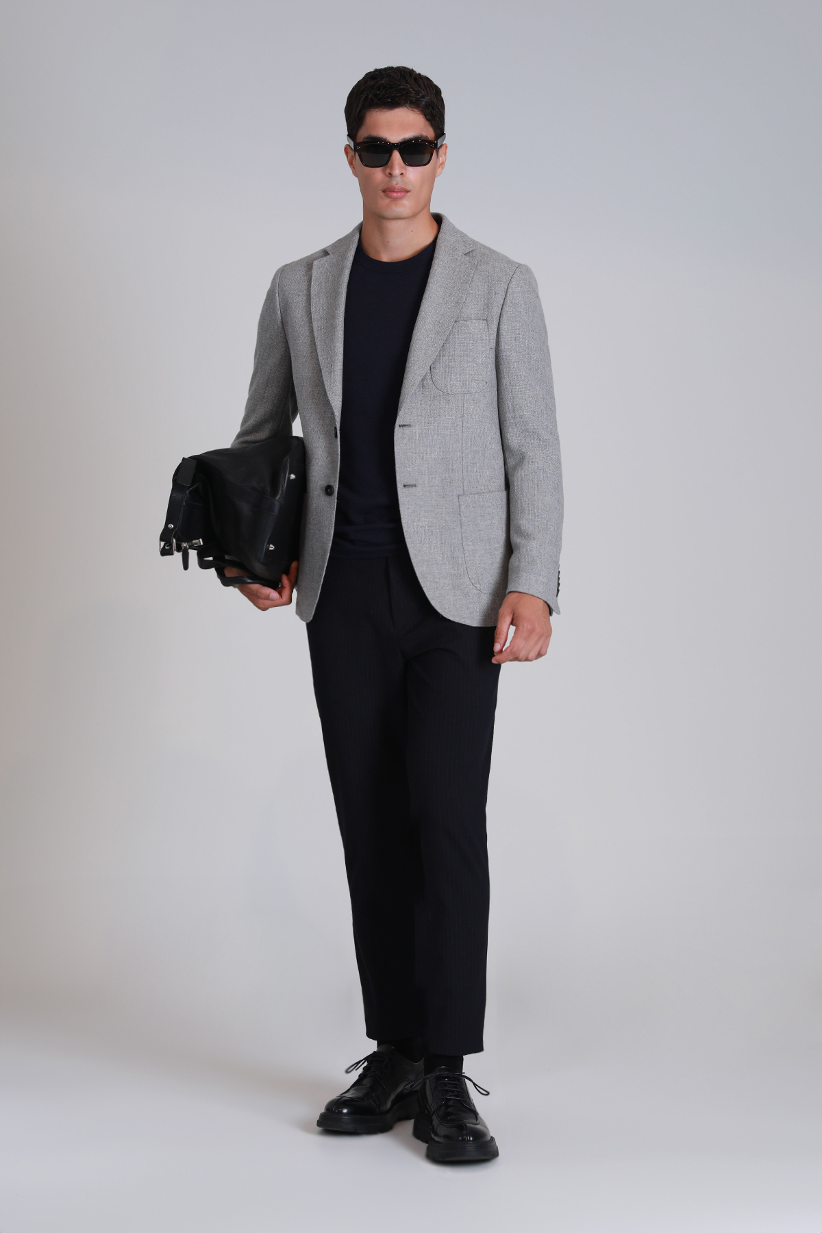 Daniel Spor Erkek Blazer Ceket Slim Fit Açık Gri - LUFIAN