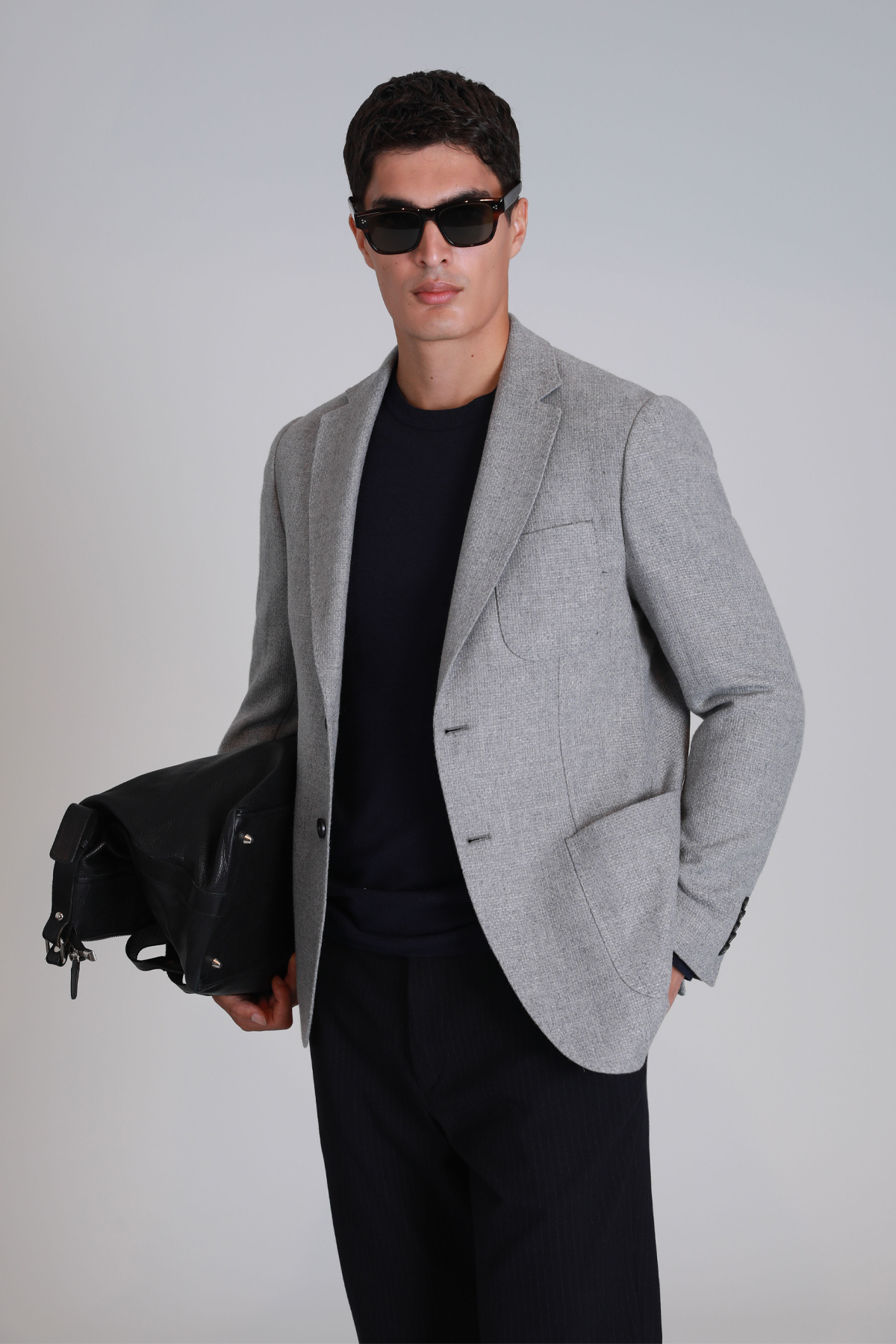 Daniel Spor Erkek Blazer Ceket Slim Fit Açık Gri - LUFIAN