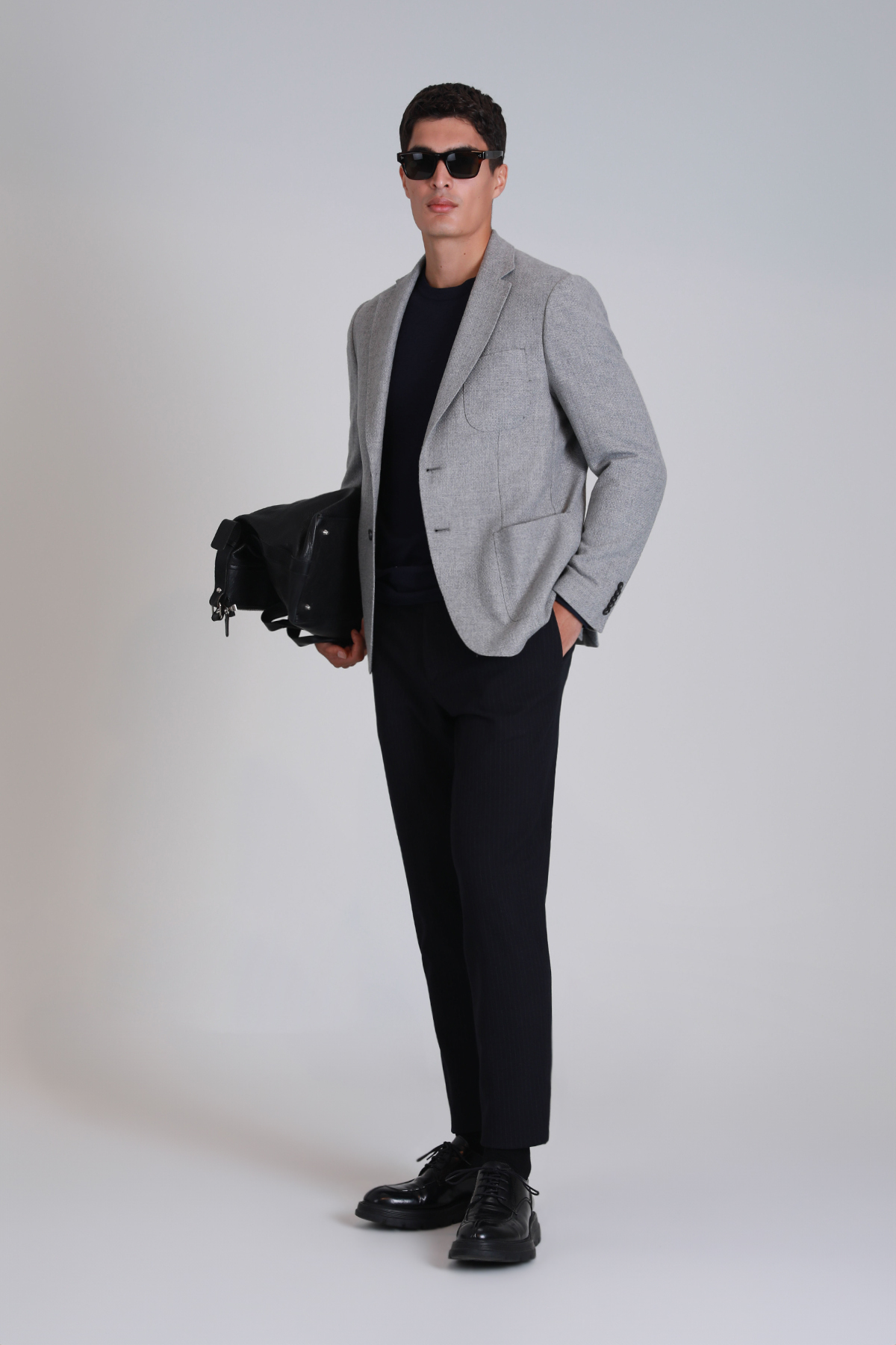 Daniel Spor Erkek Blazer Ceket Slim Fit Açık Gri - LUFIAN