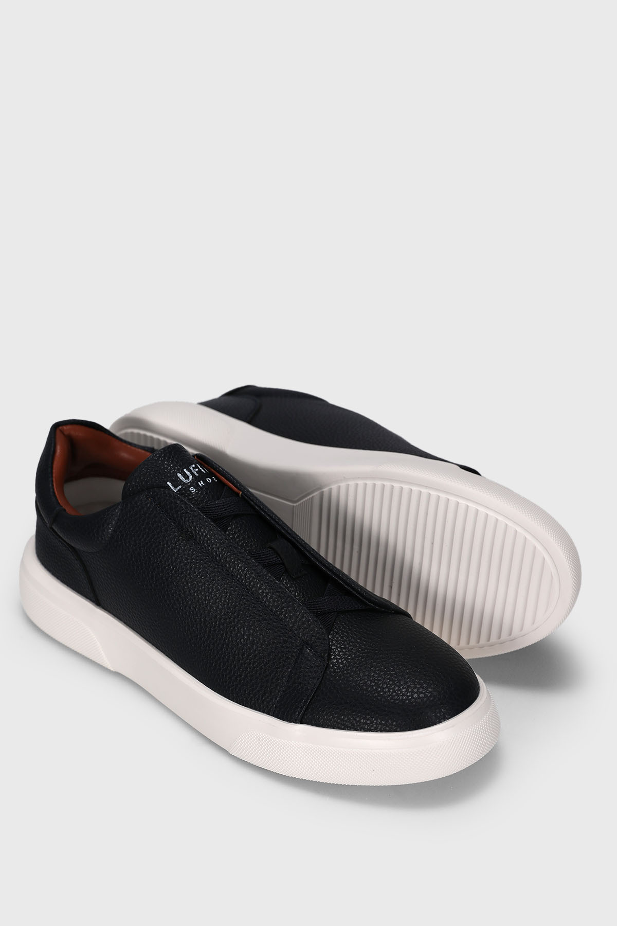 Dante Erkek Deri Sneaker Ayakkabı Lacivert - LUFIAN