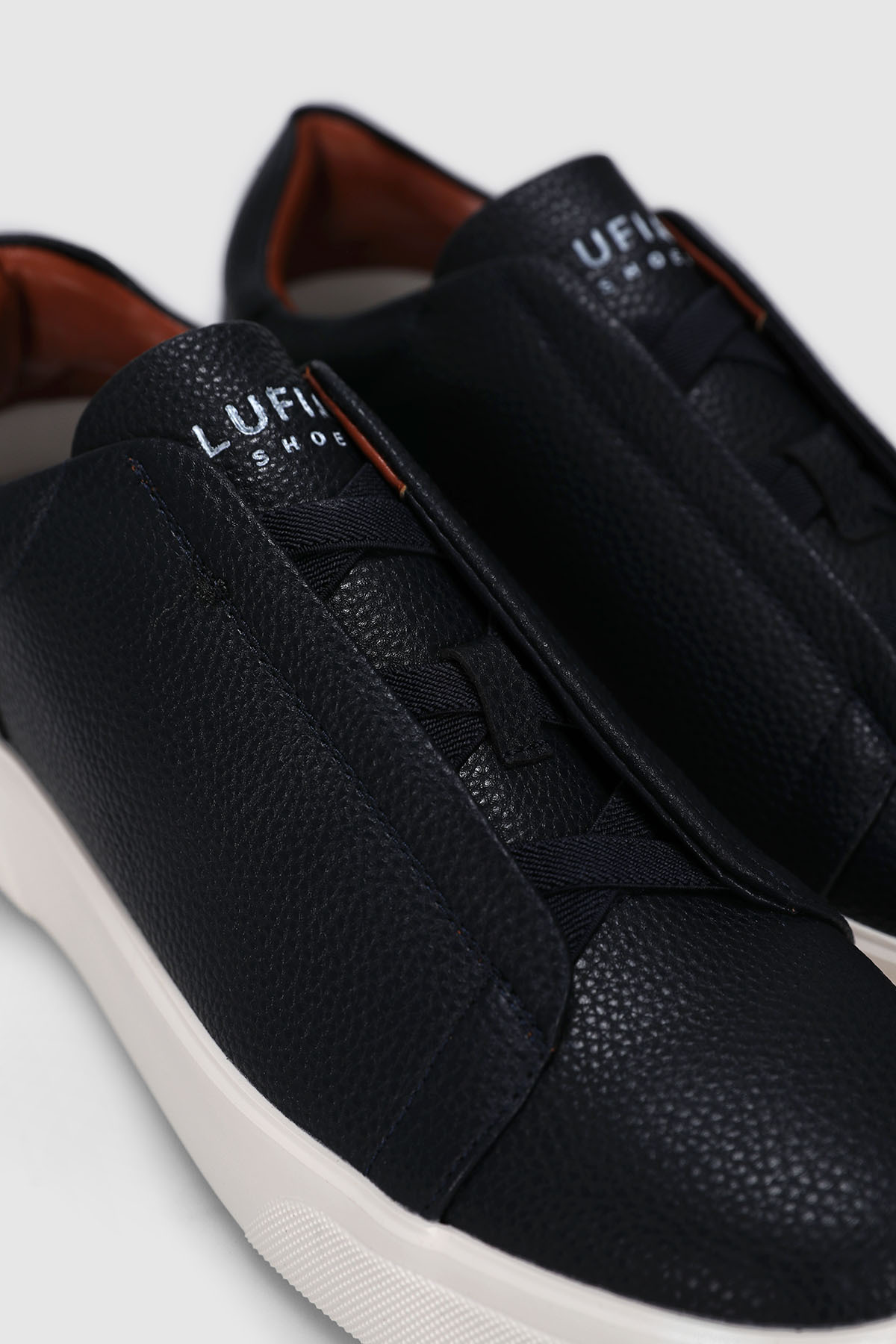 Dante Erkek Deri Sneaker Ayakkabı Lacivert - LUFIAN