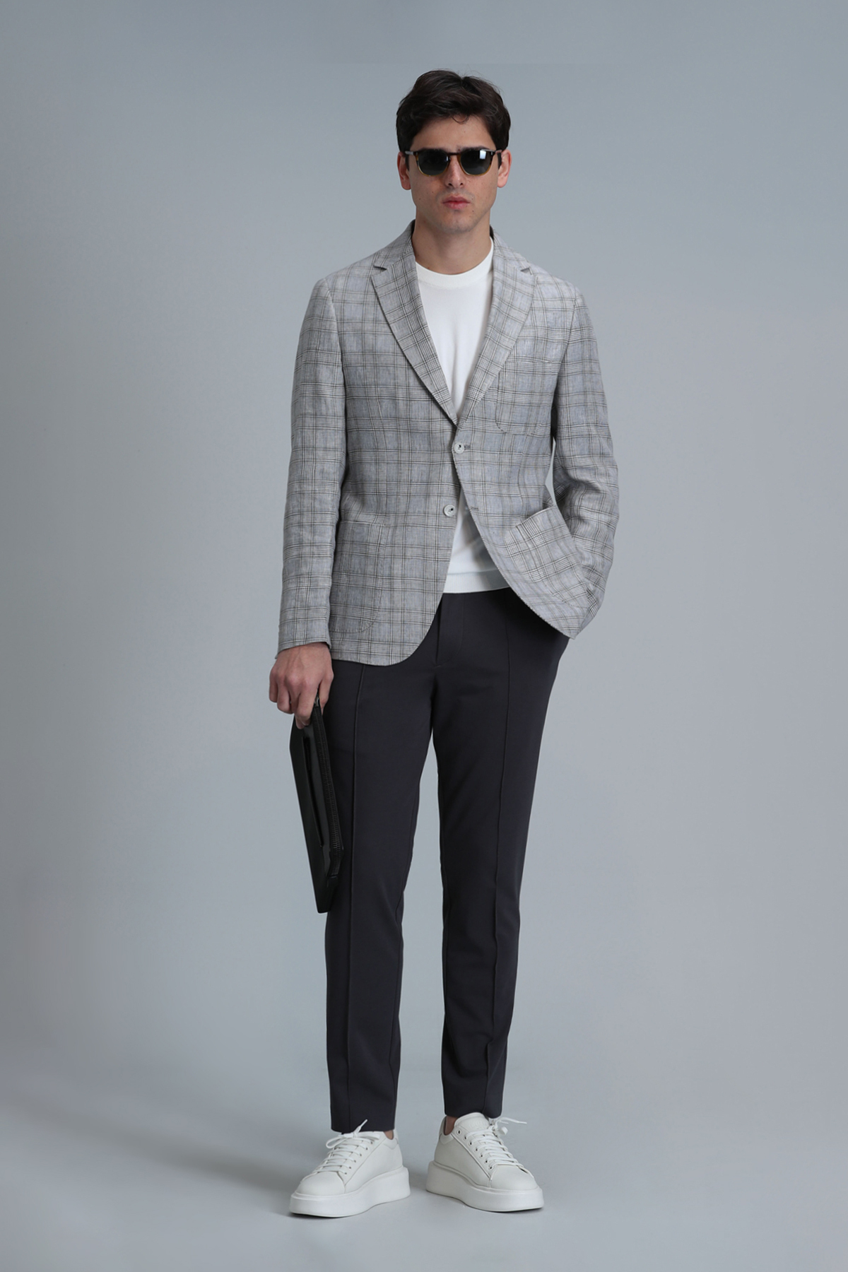 Dany Spor Erkek Blazer Ceket Slim Fit Gri - LUFIAN