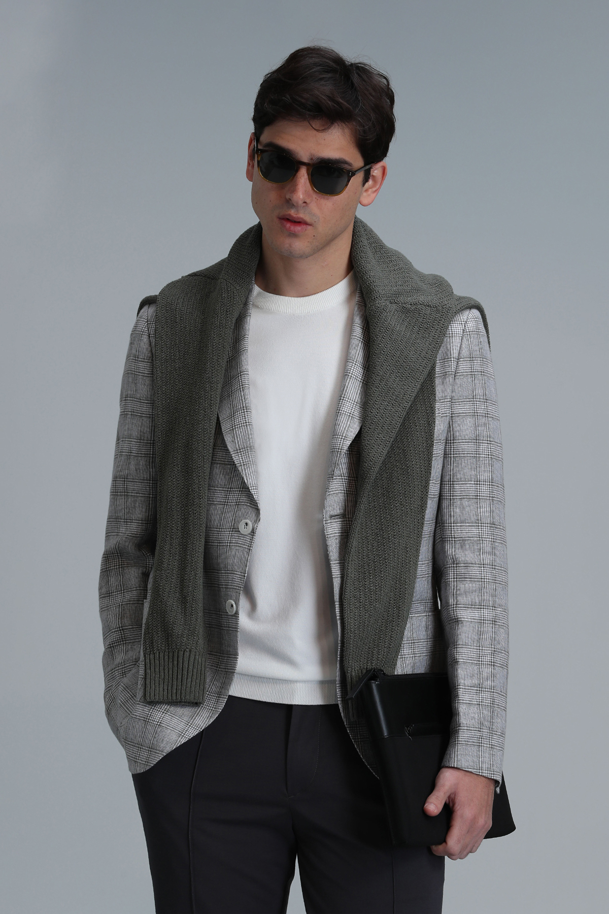 Dany Spor Erkek Blazer Ceket Slim Fit Gri - LUFIAN