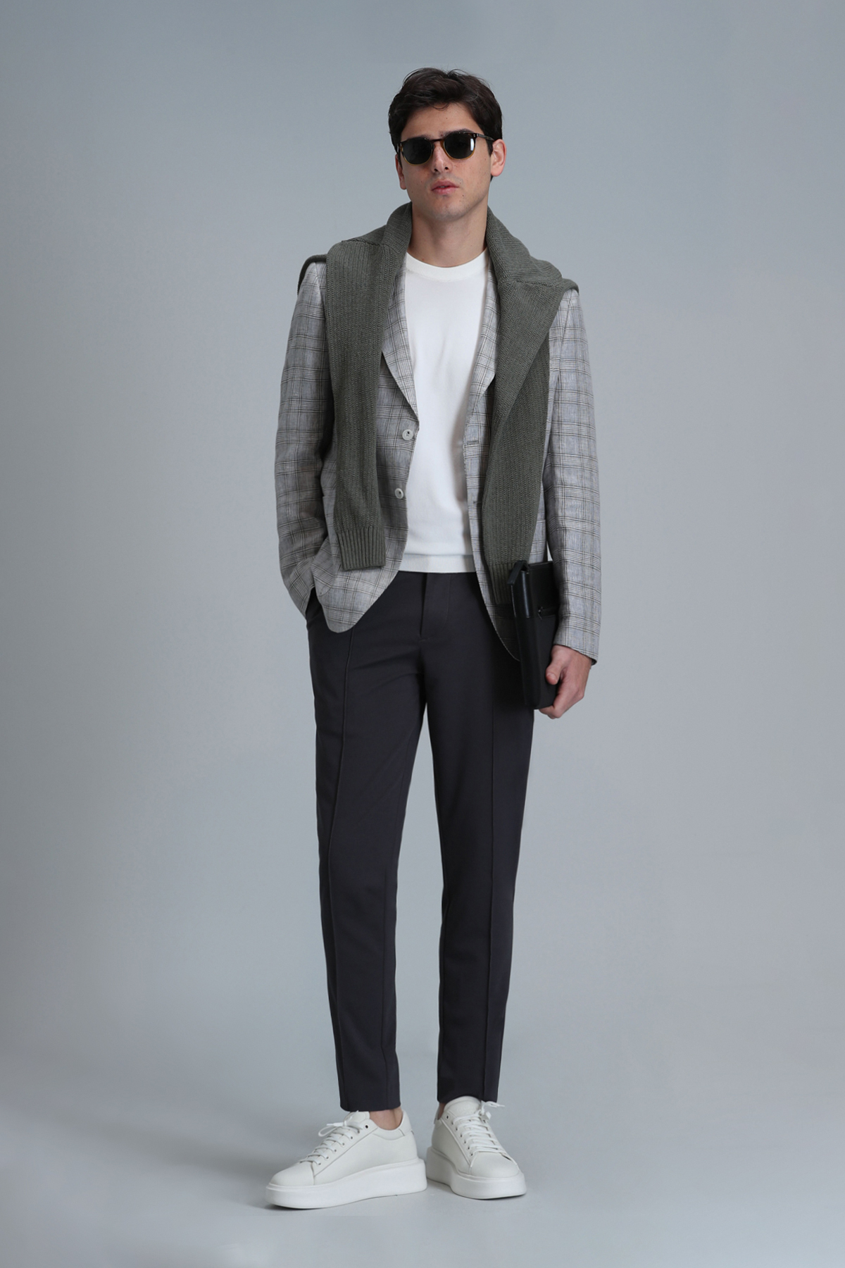 Dany Spor Erkek Blazer Ceket Slim Fit Gri - LUFIAN
