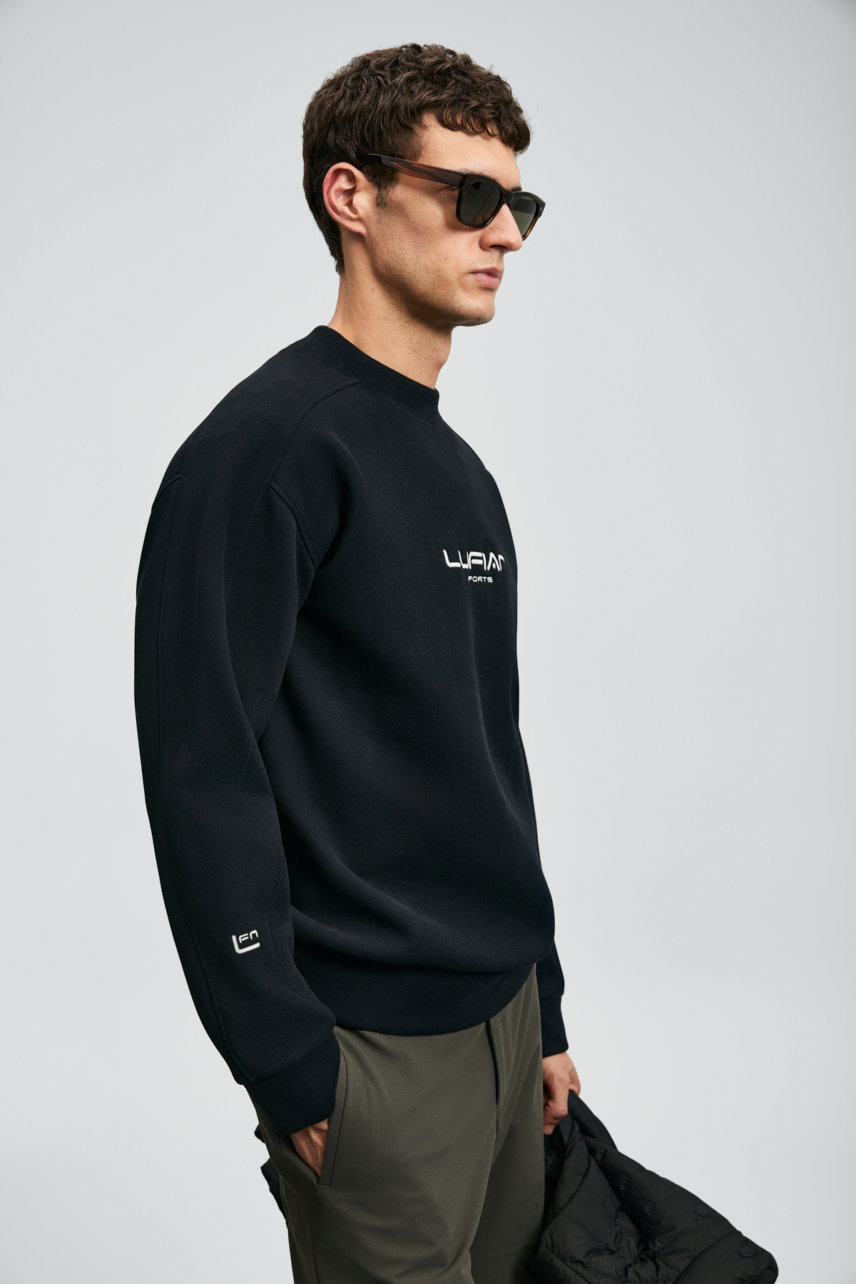 Dark Erkek Sweatshirt Siyah - LUFIAN