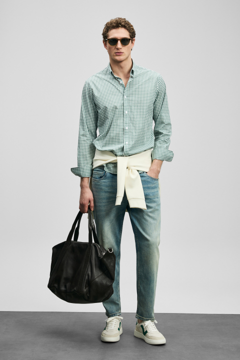 Davıd Smart Jean Erkek Pantolon Straight Fit Yeşil - Lufian