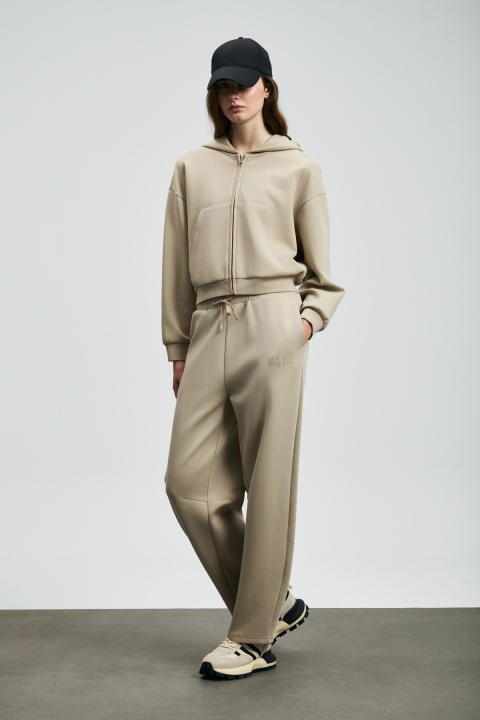 Ada Gestrickte Damen-Jogginghosen beige - LUFIAN