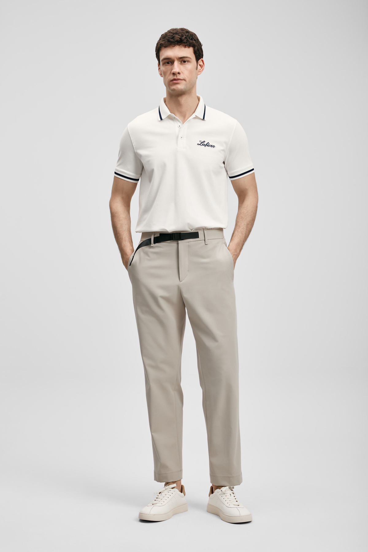 Artos Schickes Herren-Polo-T-Shirt in Off-White - LUFIAN
