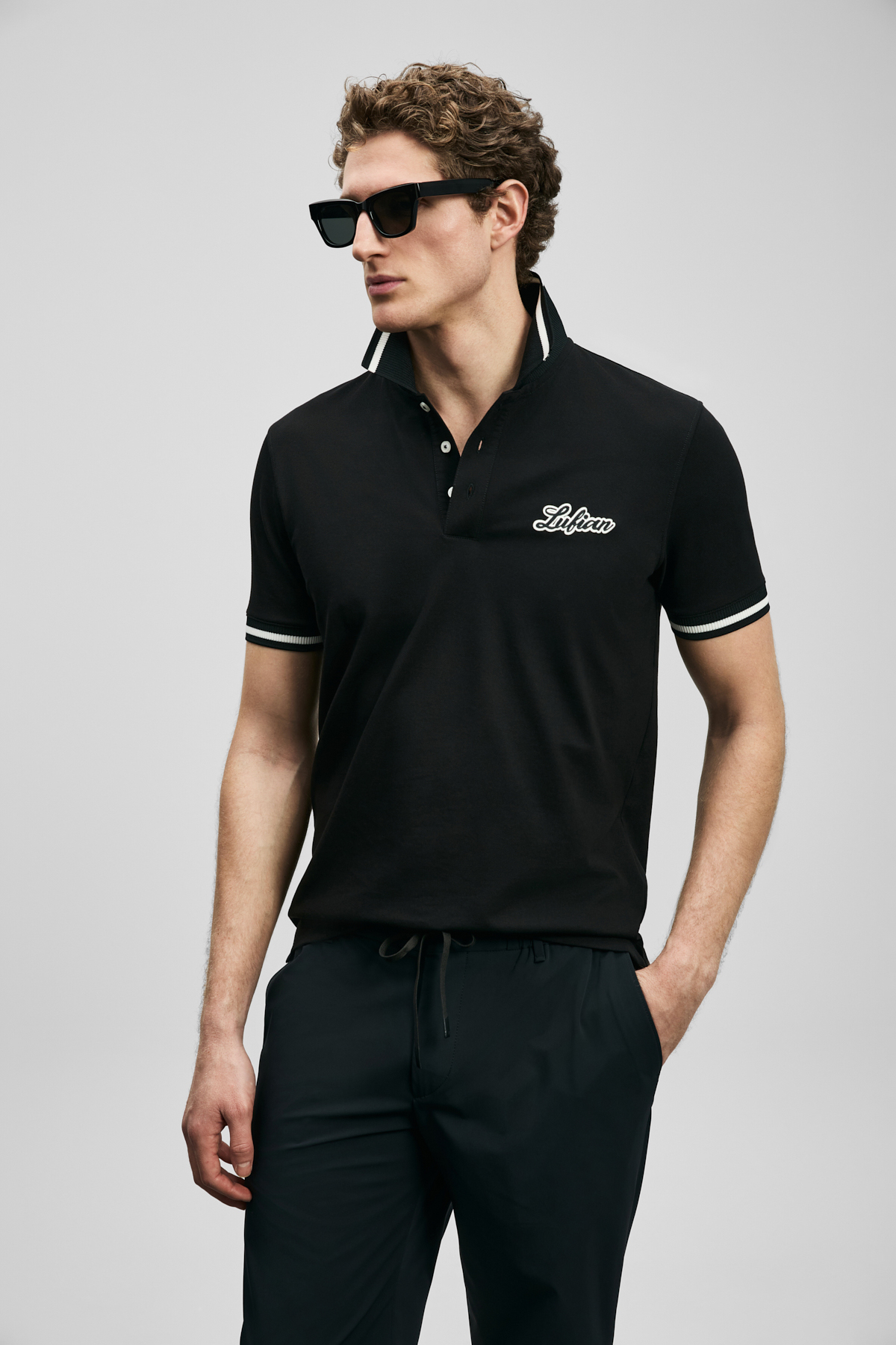 Artos Schickes Herren-Polo-T-Shirt Schwarz - LUFIAN