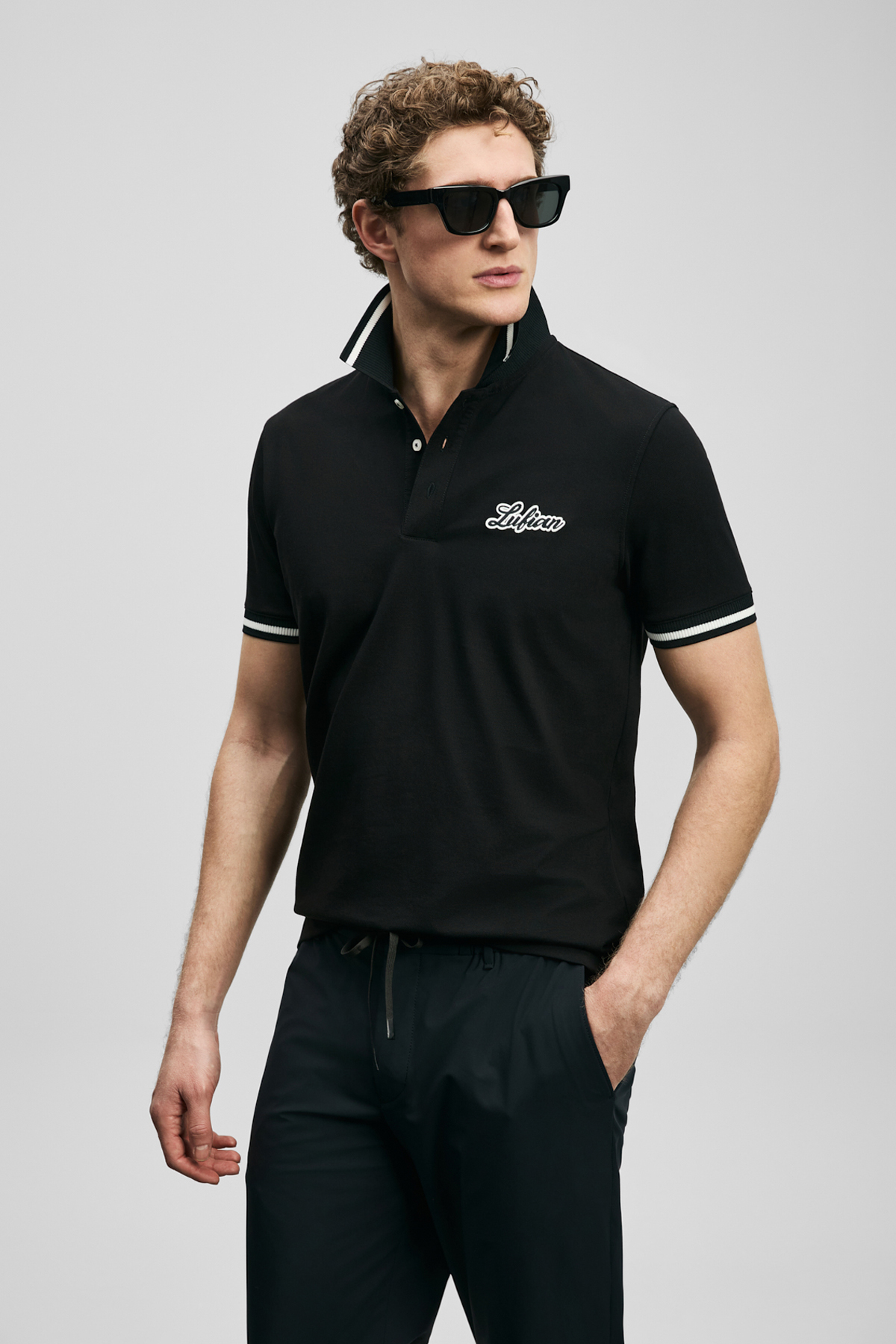 Artos Schickes Herren-Polo-T-Shirt Schwarz - LUFIAN