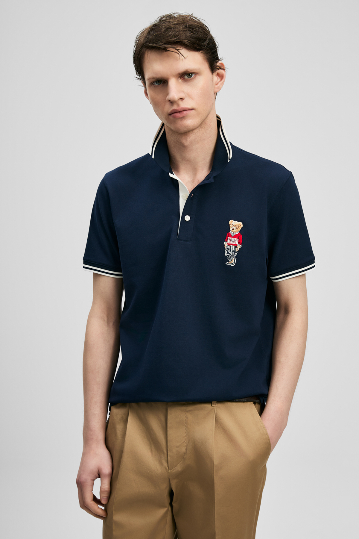 Brady Smartes Herren-Polo-T-Shirt in Marineblau - LUFIAN