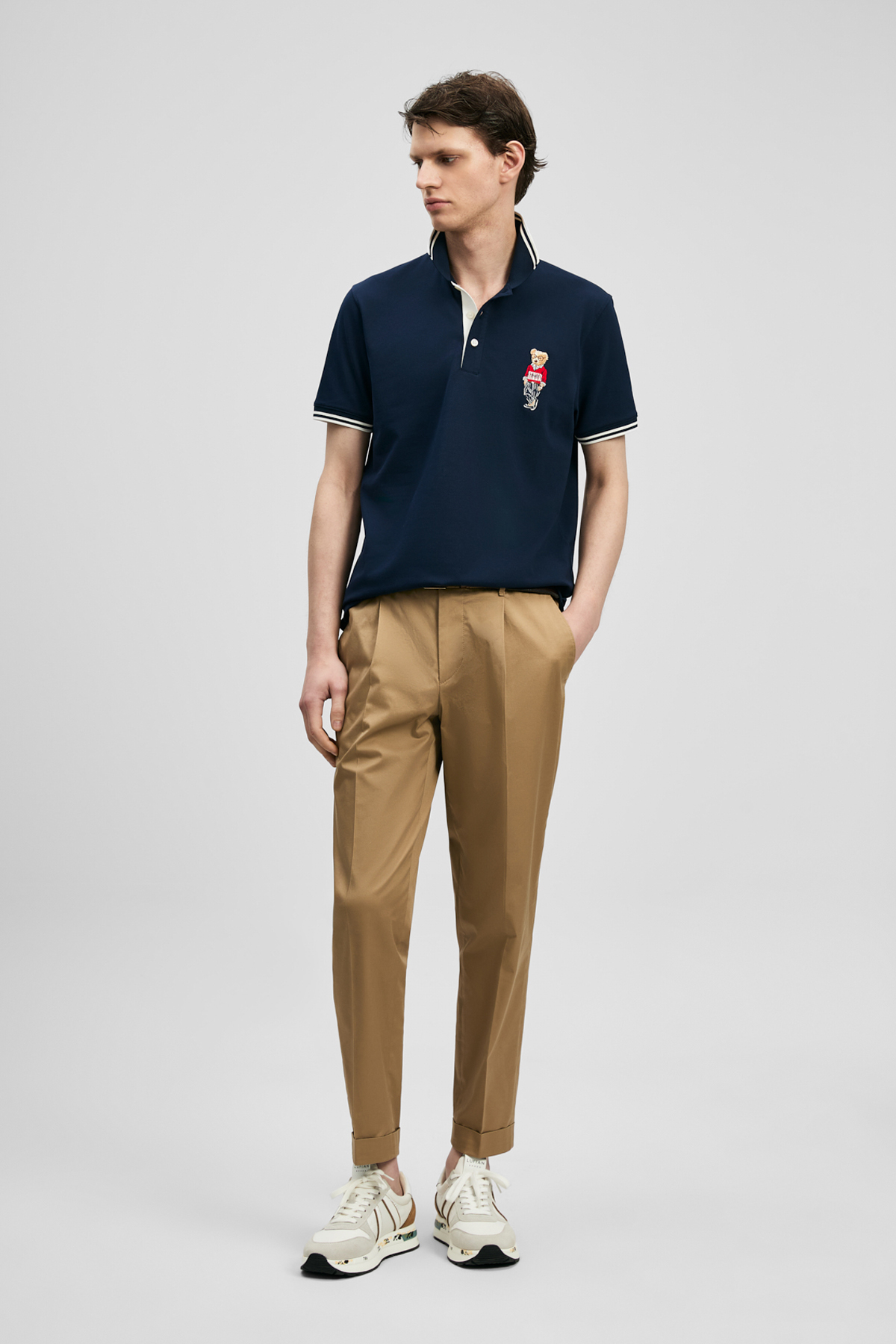Brady Smartes Herren-Polo-T-Shirt in Marineblau - LUFIAN