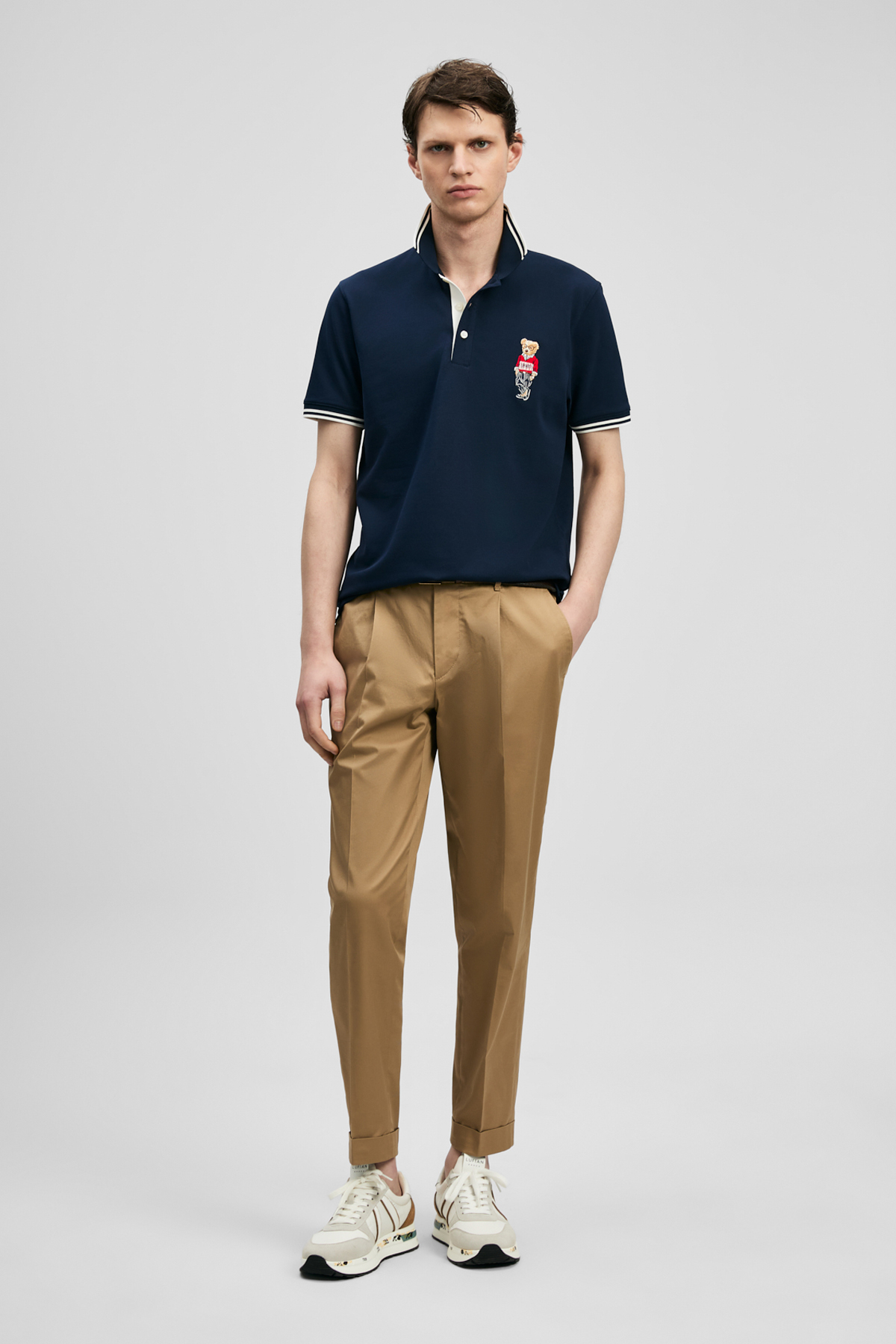 Brady Smartes Herren-Polo-T-Shirt in Marineblau - LUFIAN