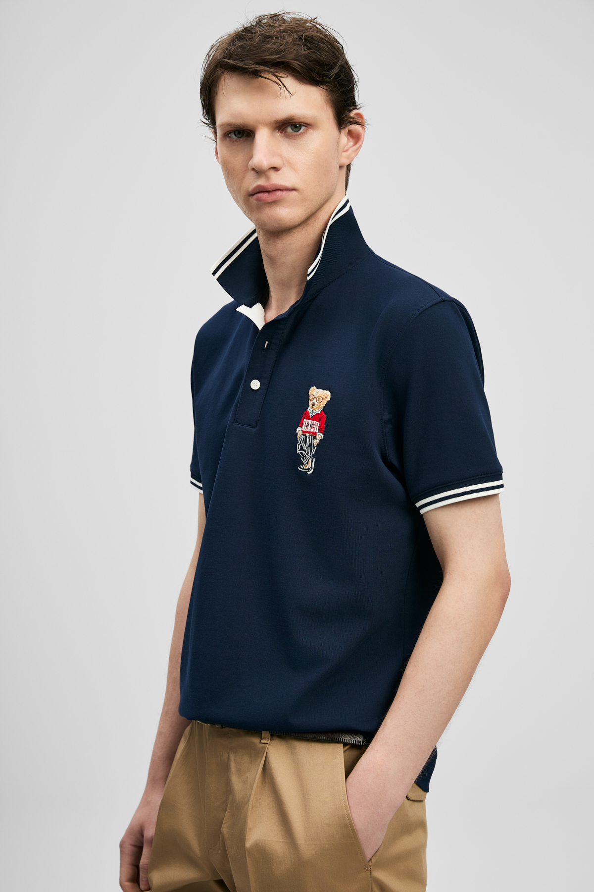 Brady Smartes Herren-Polo-T-Shirt in Marineblau - LUFIAN
