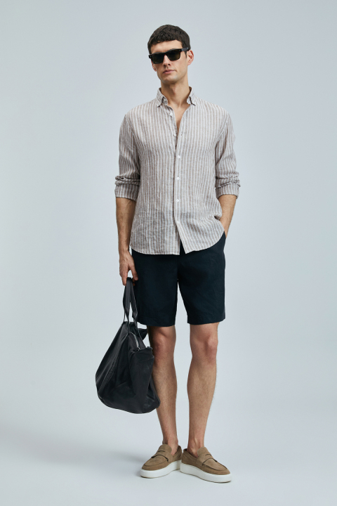 Peler Sport Herren-Chino-Shorts Slim Fit Schwarz - LUFIAN