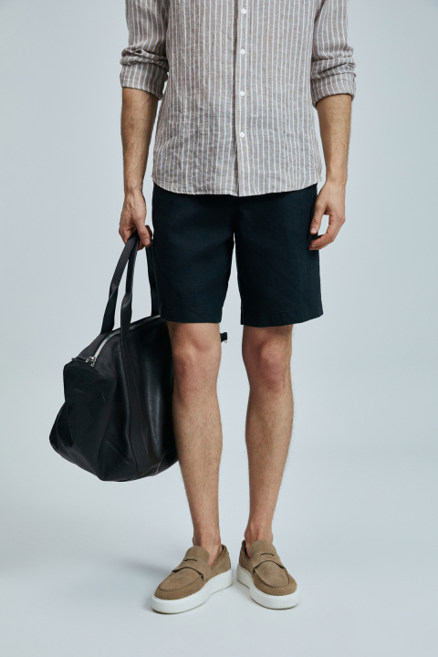 Peler Sport Herren-Chino-Shorts Slim Fit Schwarz - LUFIAN