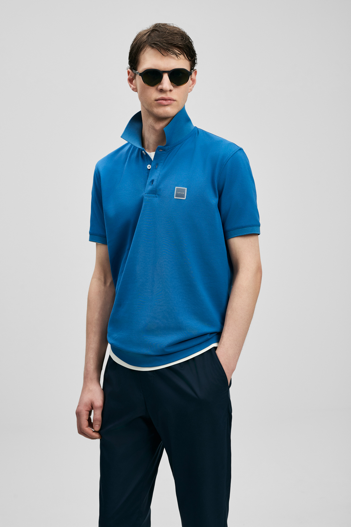 Carter Smart Herren Polo T-Shirt Blau - LUFIAN