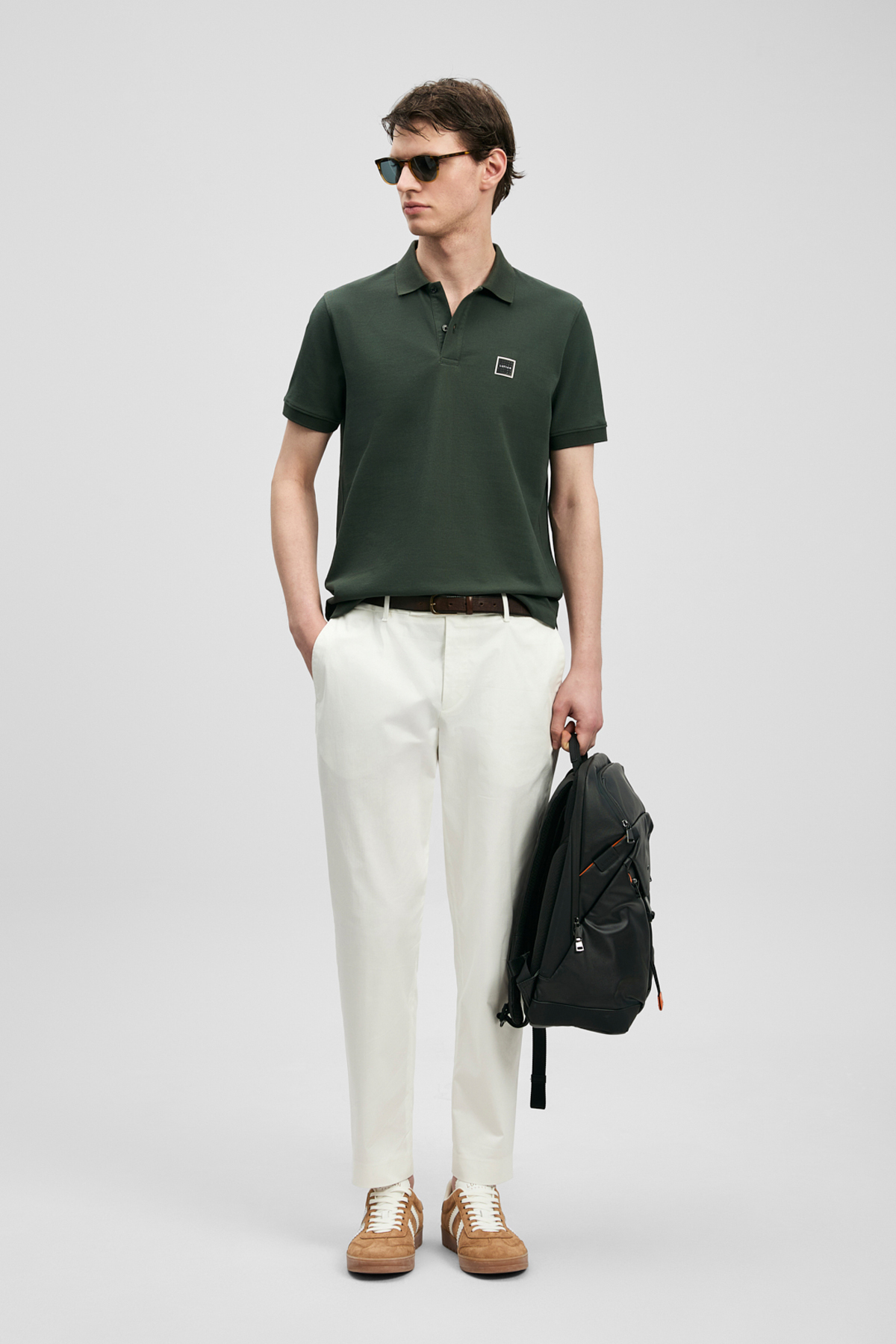 Carter Smart Men's Polo T-Shirt Khaki - LUFIAN