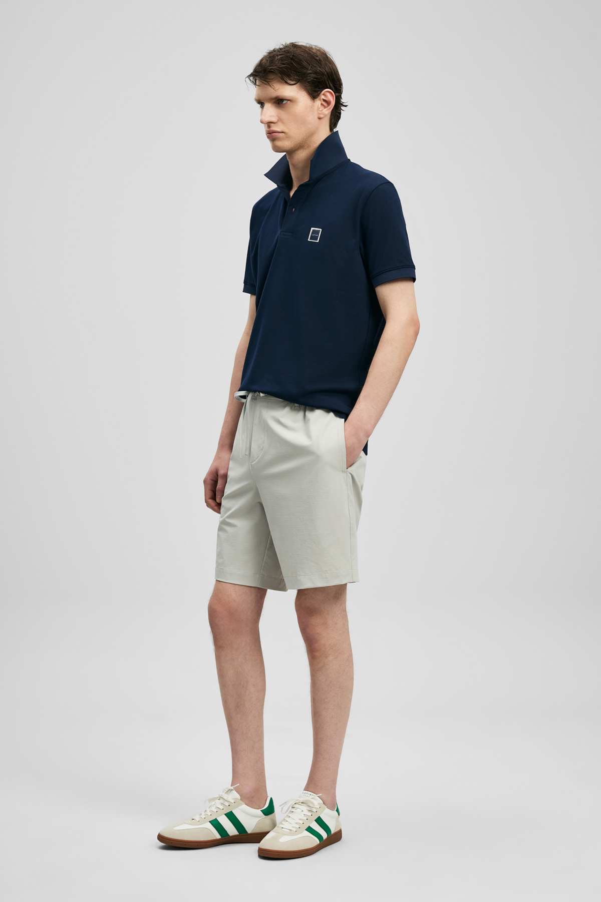 Carter Smartes Herren-Polo-T-Shirt in Marineblau - LUFIAN