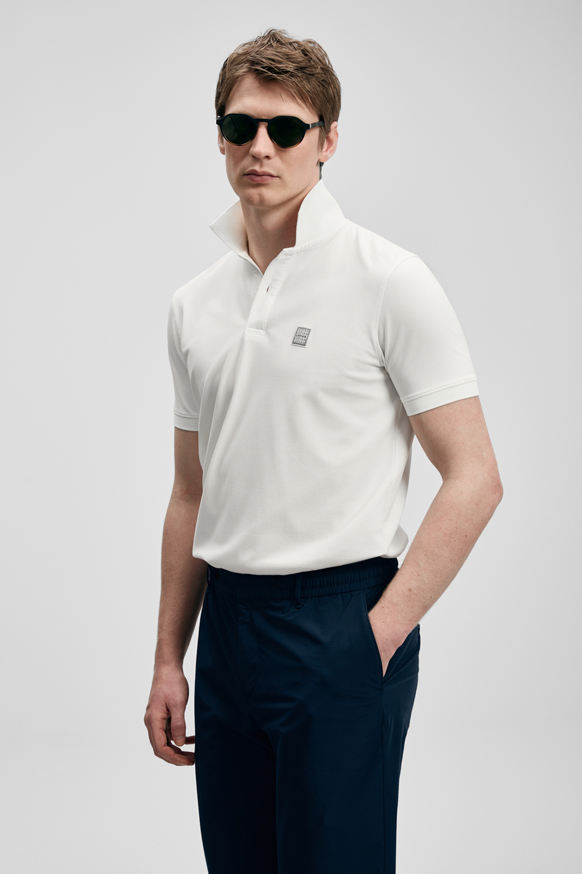 Carter Schickes Herren-Polo-T-Shirt in Off-White - LUFIAN