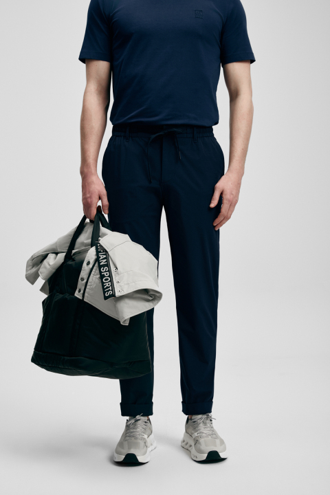 Daxon Schicke Herren-Chinohosen Slim Fit Marineblau - LUFIAN