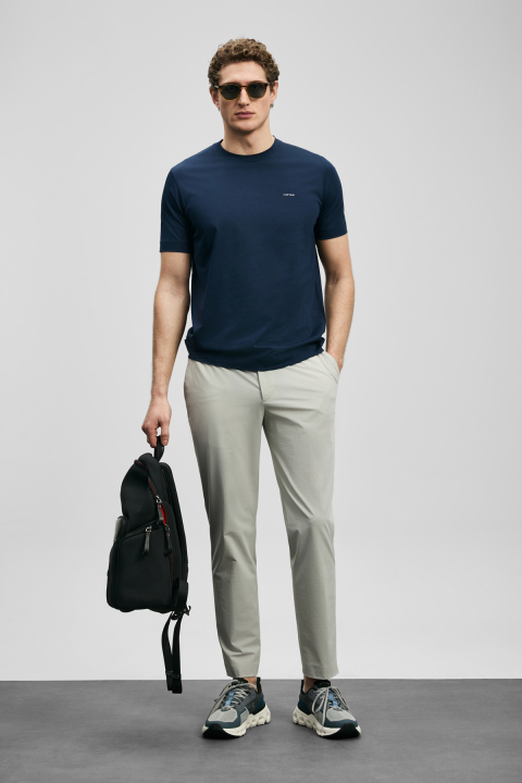 Daxon Schicke Herren-Chinohosen Slim Fit Stone - LUFIAN