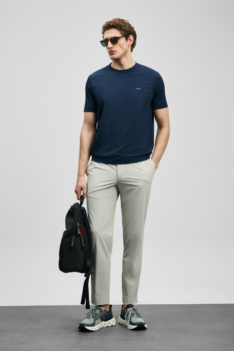 Daxon Schicke Herren-Chinohosen Slim Fit Stone - LUFIAN